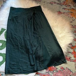 Forever 21 Teal Satin Slip Skirt